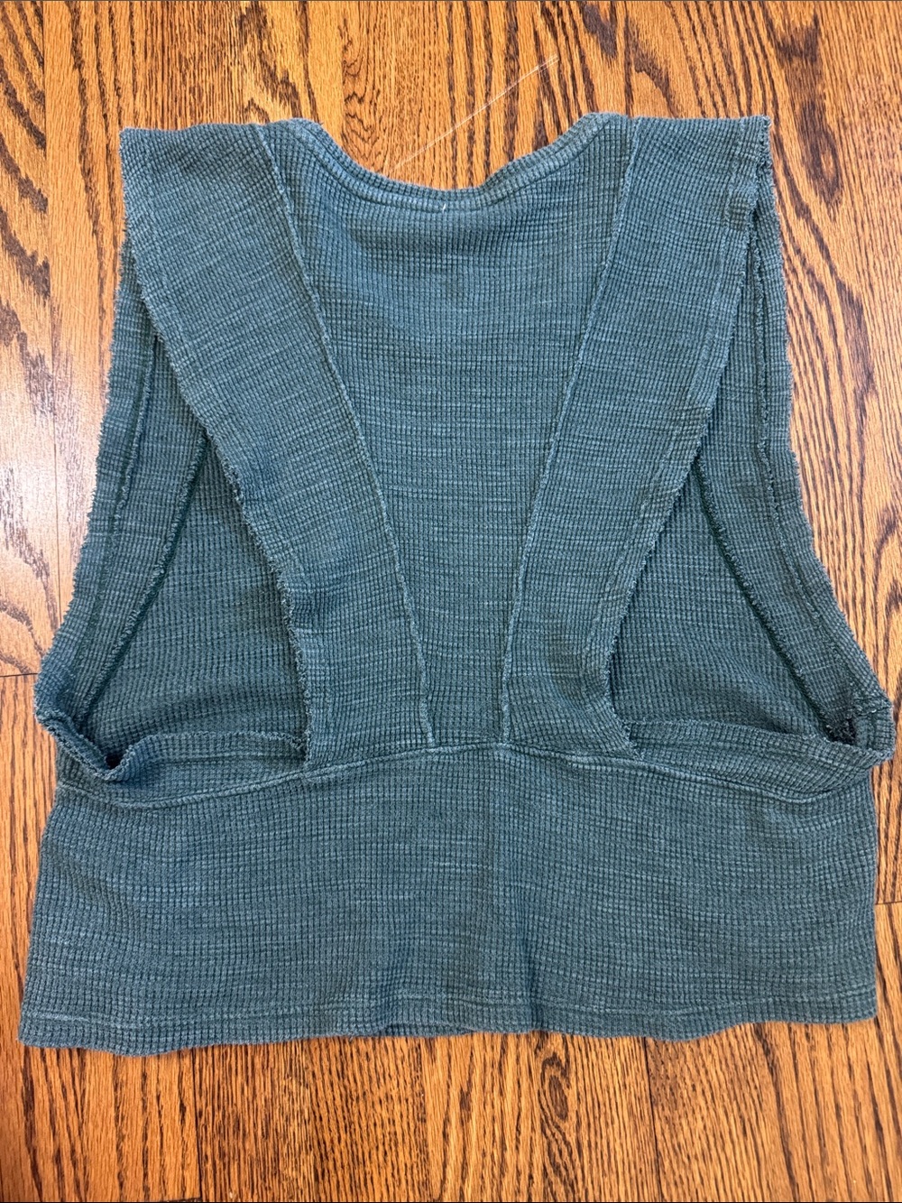 Free People Movement Olive Waffle Knit Open Back Tank Top S Athleisure - Picture 2 of 5